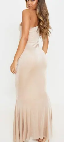 Pretty Little Thing Nude Slinky One Shoulder Dress