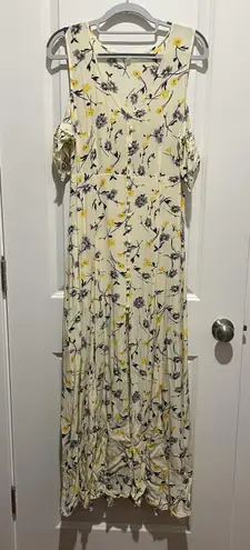 Cotton Candy LA yellow floral split Maxi Dress