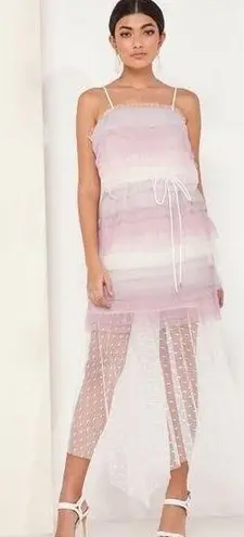 Elliatt Revolve Multicolor Marigold Ombré Tulle Dress L