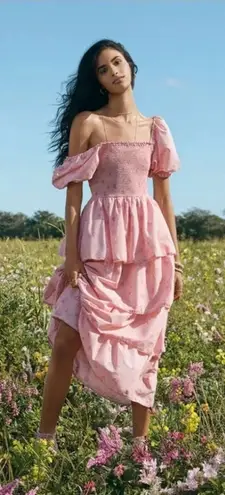 LoveShackFancy x Target “Simone” Tiered Maxi Dress Pink Floral Size L Size L