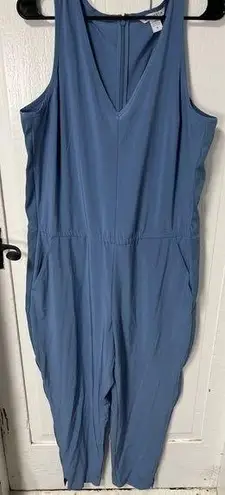Athleta  Brooklyn v neck sleeveless cottage blue Jumpsuit size 16