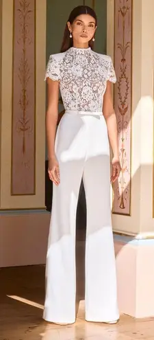 Nadine Merabi Hattie White Jumpsuit Size XL