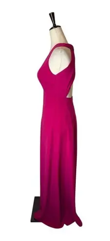 Jill Stuart Dress Women 0 Hot Pink V Neck Twisted Back Sleeveless Gown NWT Party