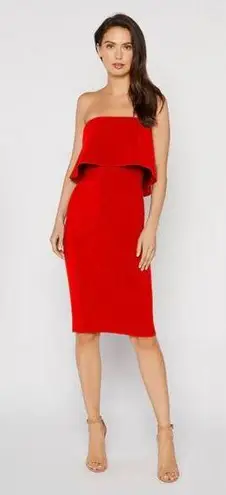 Likely Driggs Scarlet Red Strapless Knee Length Sheath Dress Size 2