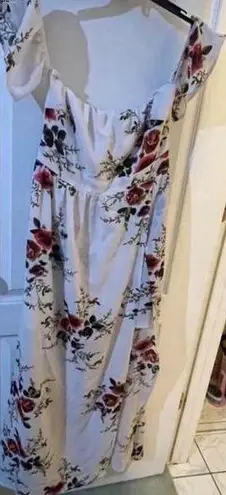 Yoins Women's Floral Maxi Dress - White / small