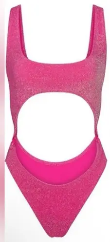 SKIMS pink glitter sparkle sexy cutout monokini swimsuit one piece size 3X