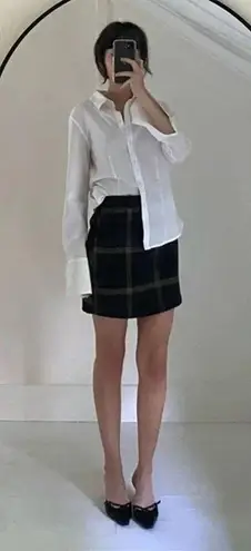 J&B Plaid Knit Mini Skirt Size 1 Navy/Green Blue