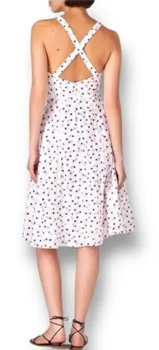 Hutch Anthropologie 8 White Floral Mini Dress Crossback Milkmaid Cottagecore