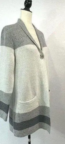 Bianco&Blu Made in Italy Gray Black knit Sweater Coat Size M Size M