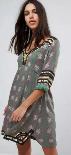 Anthropologie Raga Elena Printed Tunic Dress Size S. B28