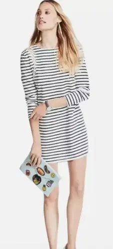 ALC Frank ALC A.L.C. Chapman Shift Dress Lace-Up Shoulder Navy White Striped Size Small - Image 1