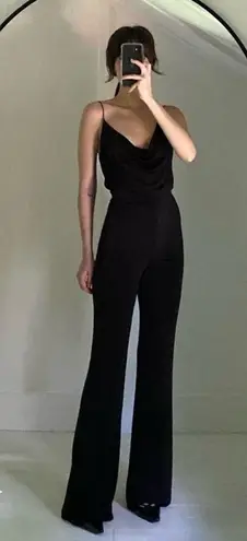 NWOT Misha Collection Moira Cowl Neck Pantsuit jumpsuit wide leg Black sz S