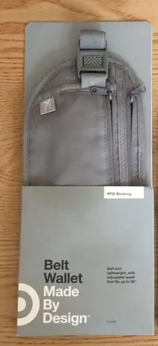 New Gray Belt Wallet RFID Blocking Soft Fit to 38” Traveling Concerts Etc - Image 1