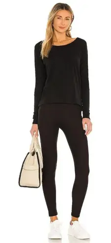 Plush Cotton Fleece Lined Leggings in Black Small Womens Joggers