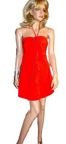 Aryn K Red Ruffled Halter Dress M