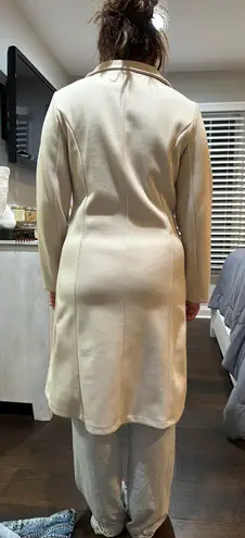 SheIn Cream Color Double Breathes Long Wool Jacket