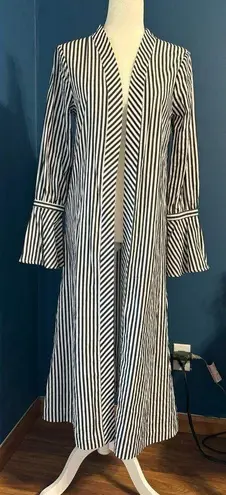 L'Academie L’Academie Alex Bell Sleeve Striped Duster Dark Charcoal/white Size S