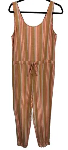 Drew  Beachy Linen Blend Sleeveless Striped Jumpsuit Size‎ Medium - Image 1