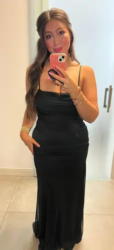 Azazie Black Teyana Dress