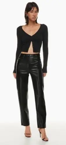 Wilfred Aritzia  The Melina Super High Rise Vegan Leather Pants in Black