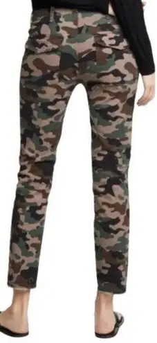 Nili Lotan Jenna Camo Print Pants Cropped Cargo Pant Green Brown Size 2