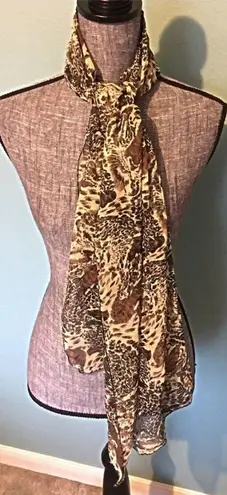 Boutique Animal Print Scarf Semi Sheer Rectangular Tiger