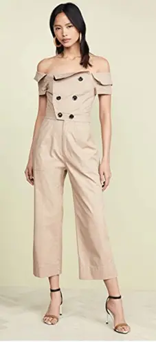 MARISSA WEBB Khaki Off The Shoulder Jumpsuit Size 2 Tan