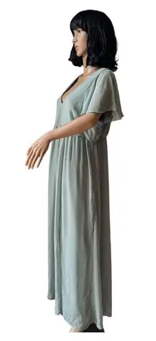 Birdy Grey  Hannah Empire Dress flutter sheer sleeves Chiffon Sage size XXL