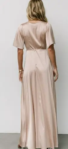 Baltic Born Vara Satin Maxi Wrap Dress Champagne Satin New Without Tags