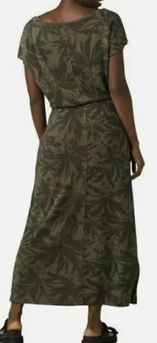 prAna Cozy Up Skyland Dress Cargo Palms (Green) Jersey Knit UPF 30 XS New