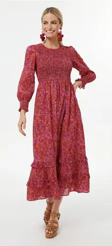 Tuckernuck Pink City Prints Poppy Isabel Classic Smocked Block Print Midi Dress
