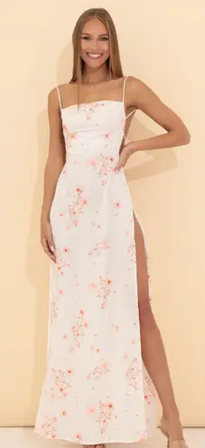 Lucy in the Sky Satin Floral Maxi Dress