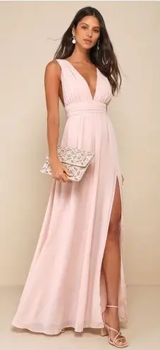 LULU’S Heavenly Hues Blush Maxi Dress Pink Size L