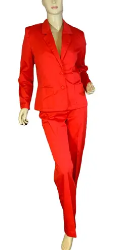 VINTAGE 1980'S PANT HER RED 3 PIECE PANT, SKIRT & BLAZER SUIT SET NWT (7/8/S)
