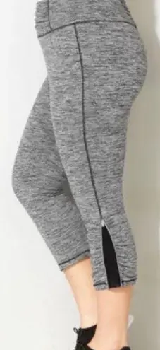 Tangerine Marled Gray Cropped Leggings Ruched S