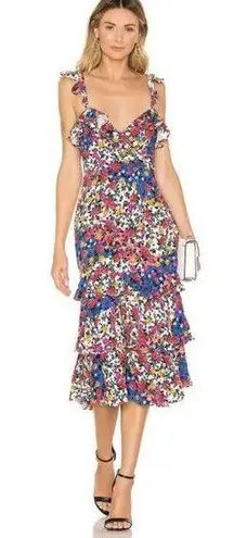 Majorelle NWT Nolita Midi Floral Dress Women’s Size XL Patchwork Multi Revolve