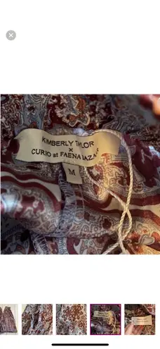 Kimberly Taylor X Curio Faena Bazaar Danielle Harem Pants Blue/Burgundy Size M Blue Size M