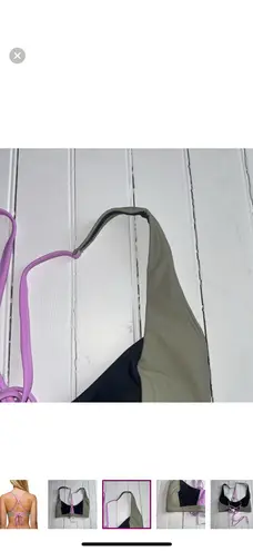 prAna Tulum Bikini Top Black Color Block Size M