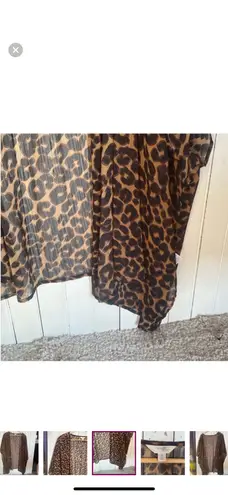 Terra & Sky Kimono Brown Leopard Print 0X
