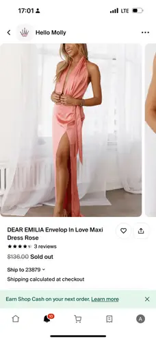 Hello Molly DEAR EMILIA Envelop In Love Maxi Dress Rose 