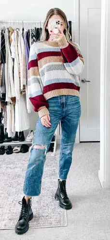 Baum Und Pferdgarten Courtney Autumn Tan Striped Pullover Sweater