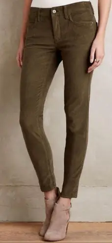 Pilcro and the Letterpress Serif Skinny Green Corduroy Pants Anthropologie sz 25