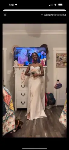 White Embroidered Long Prom Dress