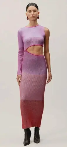 Baobab Ishi Cut Out Knit Maxi Dress Raspberry Womens Size Small Pink