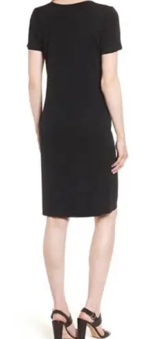 Ming Wang Black Knit Dress Short Sleeve Size XL Career Casual Comfortable