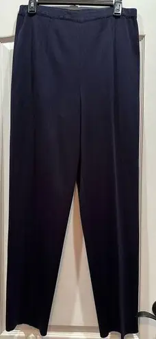 Ming Wang  Dress Pants Large Navy Knit Pull On Elastic High Waist Stretch Pants