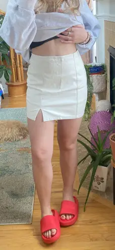 Forever 21 White Leather Skirt