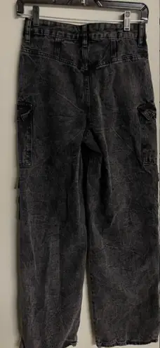 FashioNova FashionNova Mad For You Cargo Black Jeans Pants Wide Leg Women’s Sz 3 NWT