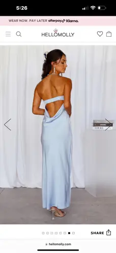 Hello Molly blue strapless satin dress