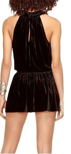 Ramy Brook Jerry Velvet Sleeveless V-Neck Short Mini Dress Black Women's Size S